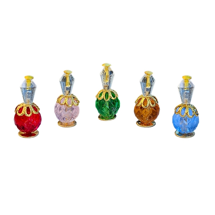 Perfume bottles, large, 5 pieces